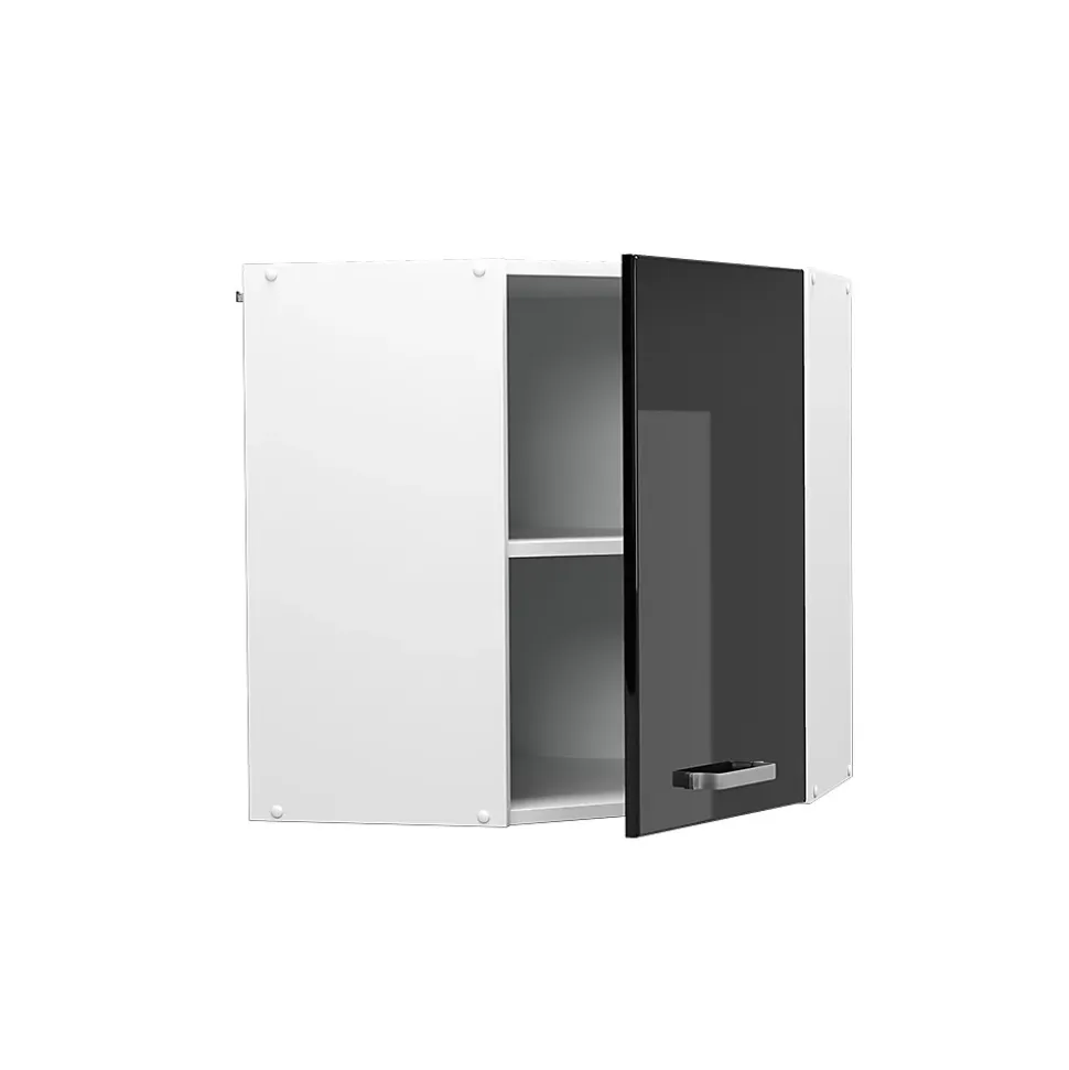 Vicco Armoire suspendue Noir Haute brillance 57cm armoire dangle suspendue avec porte