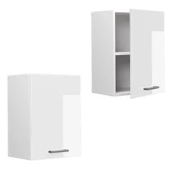 Vicco Armoire suspendue universelle Blanc Haute brillance 45cm avec porte