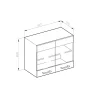 Vicco Armoire suspendue universelle Blanc Haute brillance 60cm avec portes vitrées