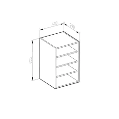 Vicco Armoire suspendue universelle Blanc 40cm avec étagères ouvertes