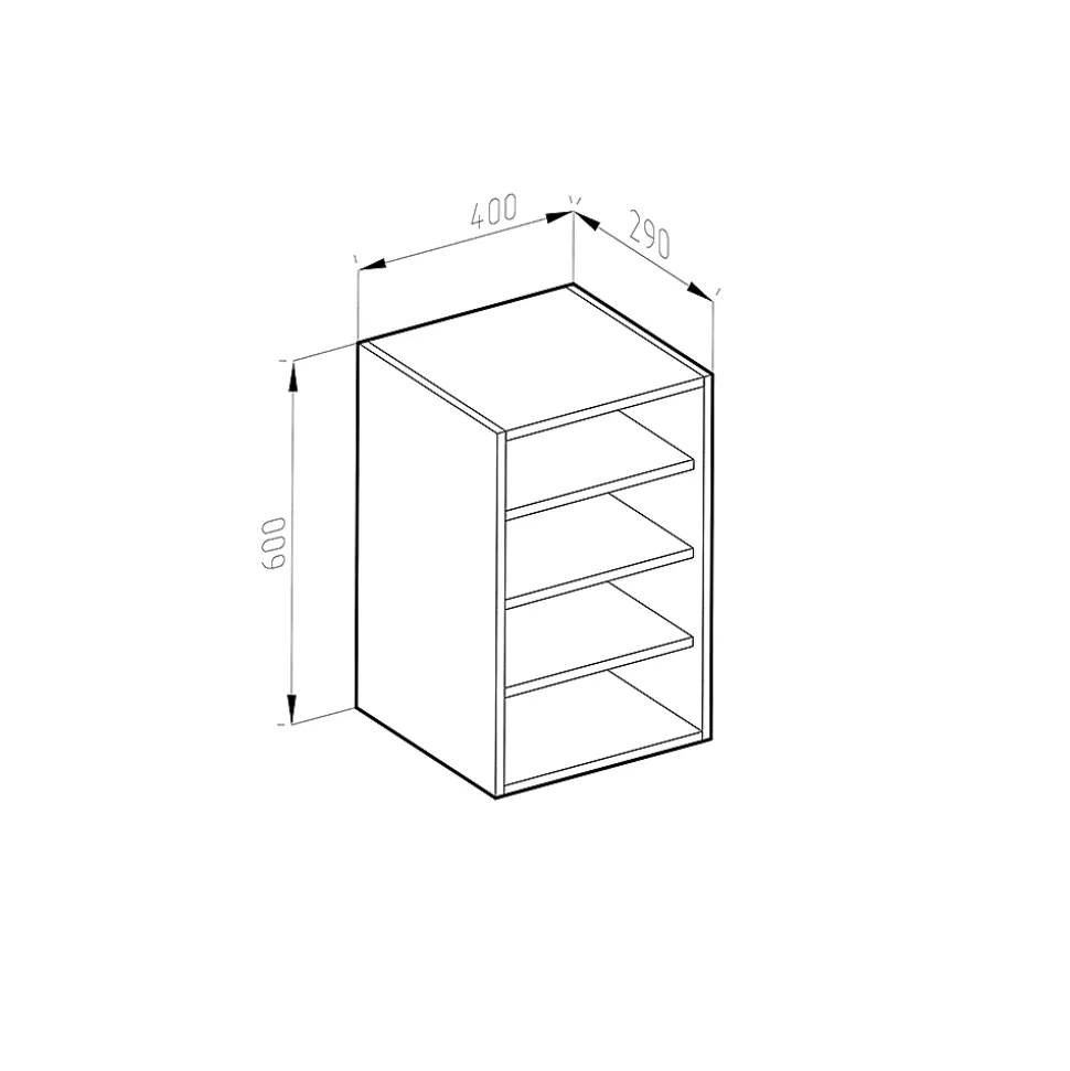 Vicco Armoire suspendue universelle Blanc 40cm avec étagères ouvertes