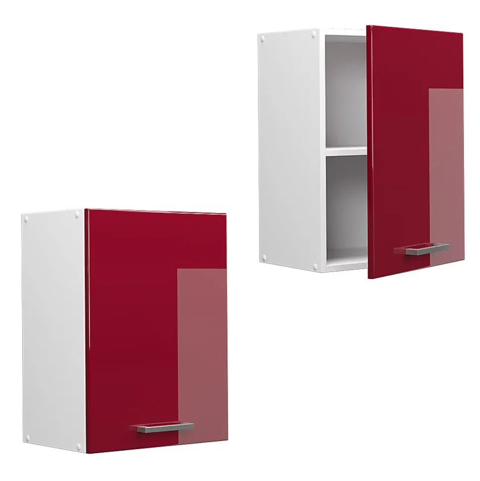 Vicco Armoire suspendue universelle Rouge bordeaux Haute brillance 45cm avec porte