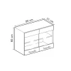 Vicco Armoire suspendue universelle Bleu-gris 80cm avec portes vitrées