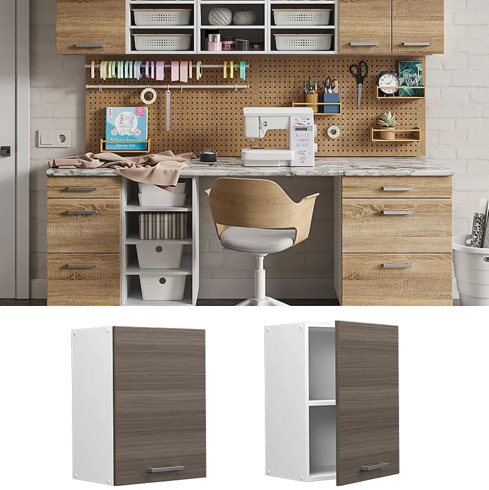 Vicco Armoire suspendue universelle Gris 45cm avec porte