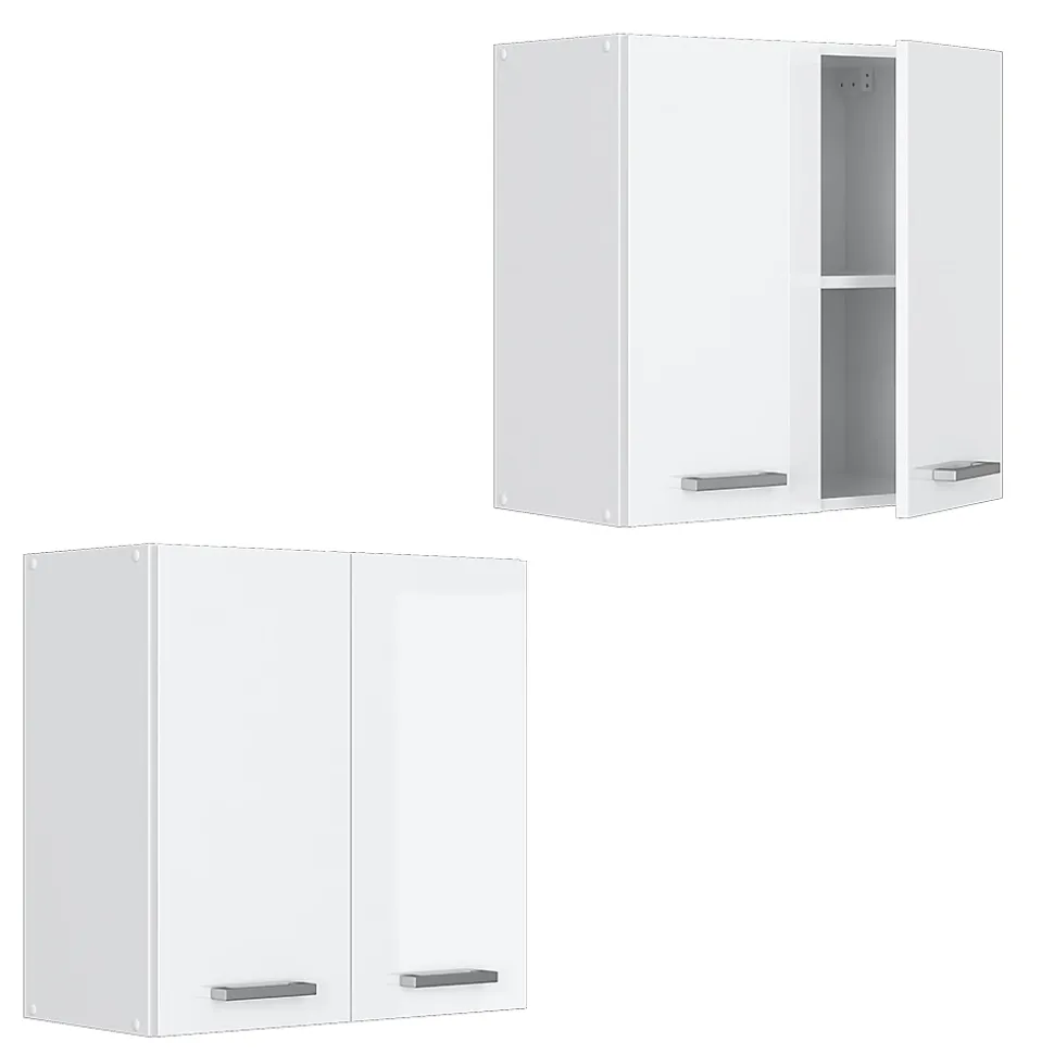 Vicco Armoire suspendue universelle Blanc Haute brillance 60cm avec portes
