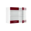 Vicco Armoire suspendue universelle Rouge bordeaux Haute brillance 80cm avec portes vitrées