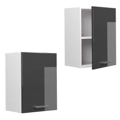 Vicco Armoire suspendue universelle Anthracite Haute brillance 45cm avec porte