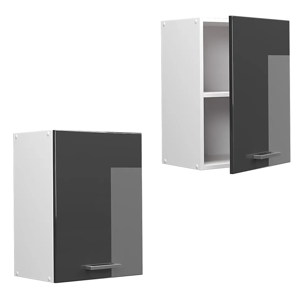 Vicco Armoire suspendue universelle Anthracite Haute brillance 45cm avec porte