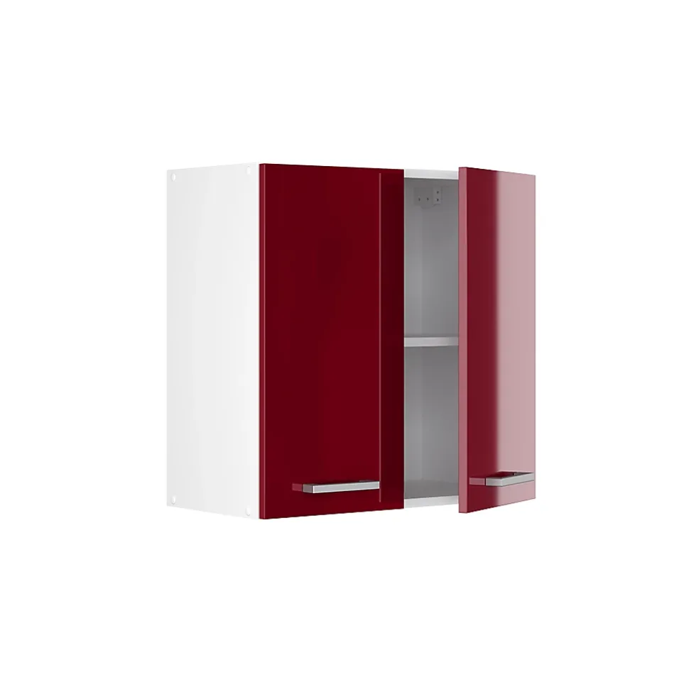 Vicco Armoire suspendue universelle Rouge bordeaux Haute brillance 60cm avec portes