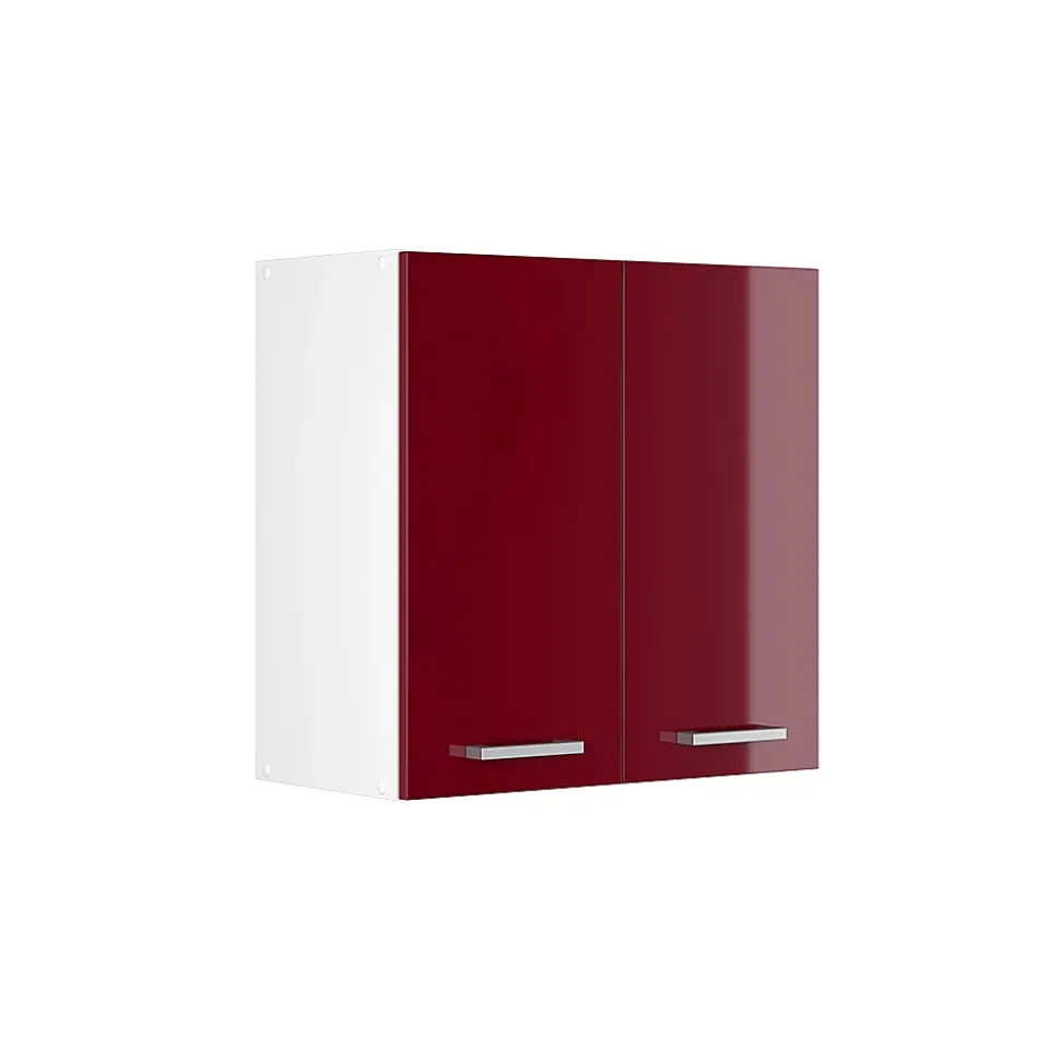 Vicco Armoire suspendue universelle Rouge bordeaux Haute brillance 60cm avec portes