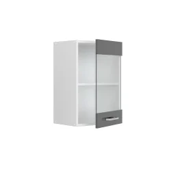 Vicco Armoire suspendue universelle Anthracite Haute brillance 40cm avec porte vitrée