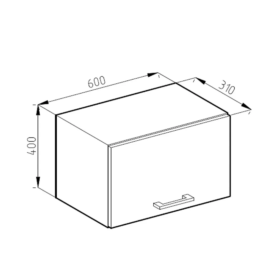 Vicco Armoire suspendue universelle Anthracite Haute brillance 60cm avec porte dascenseur