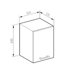 Vicco Armoire suspendue universelle Béton 30cm avec porte