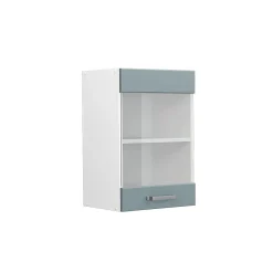 Vicco Armoire suspendue universelle Bleu-gris 40cm avec porte vitrée