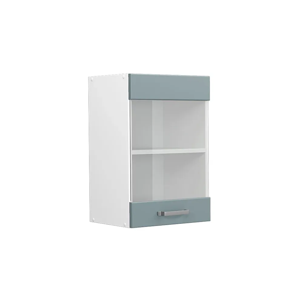 Vicco Armoire suspendue universelle Bleu-gris 40cm avec porte vitrée