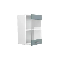 Vicco Armoire suspendue universelle Bleu-gris 40cm avec porte vitrée