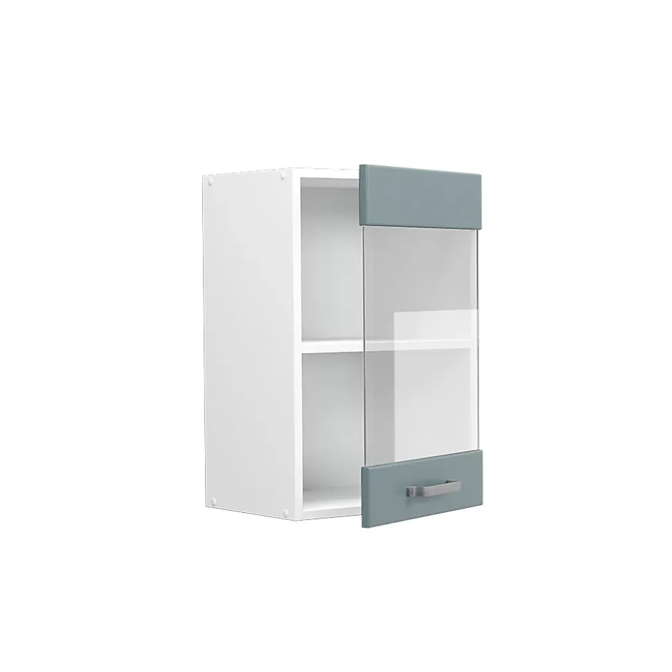 Vicco Armoire suspendue universelle Bleu-gris 40cm avec porte vitrée