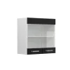 Vicco Armoire suspendue universelle Noir Haute brillance 60cm avec portes vitrées