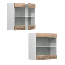 Vicco Armoire suspendue universelle Sonoma 60cm avec portes vitrées