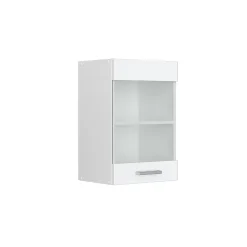 Vicco Armoire suspendue universelle Blanc Haute brillance 40cm avec porte vitrée