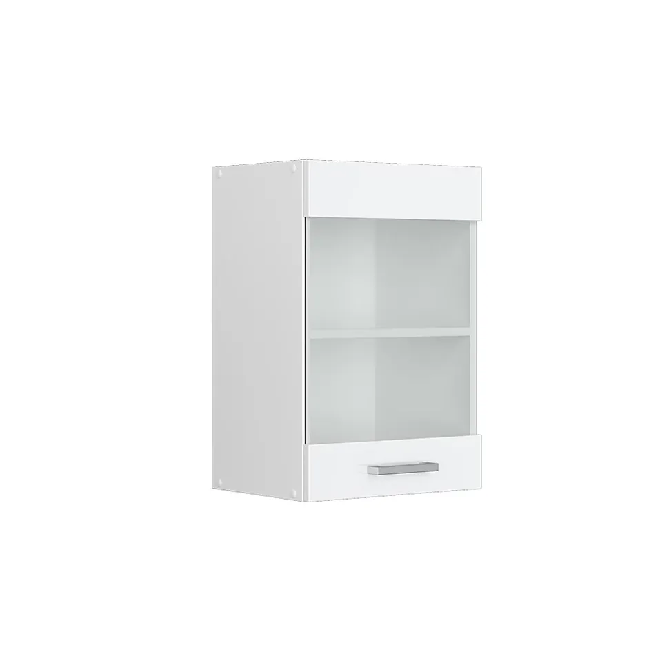 Vicco Armoire suspendue universelle Blanc Haute brillance 40cm avec porte vitrée