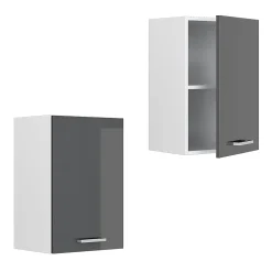 Vicco Armoire suspendue universelle Anthracite Haute brillance 40cm avec étagères ouvertes