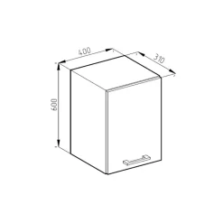 Vicco Armoire suspendue universelle Gris 40cm avec étagères ouvertes