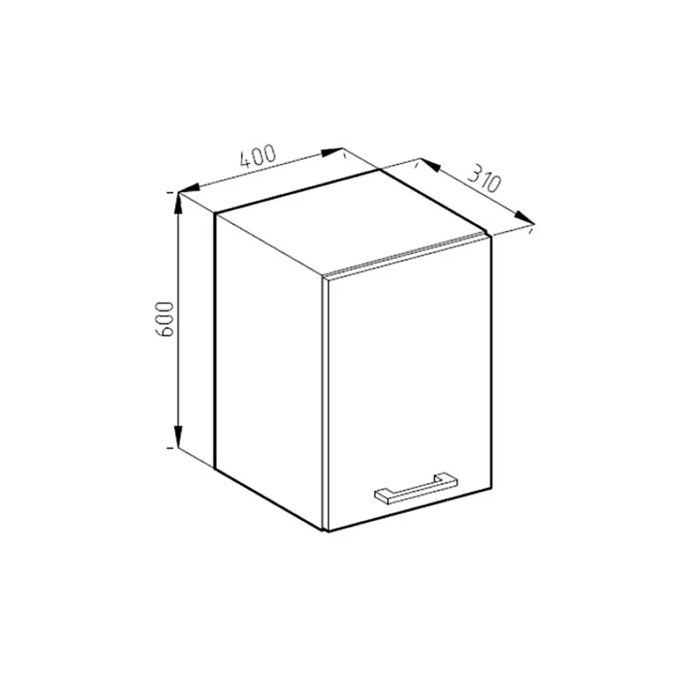 Vicco Armoire suspendue universelle Gris 40cm avec étagères ouvertes