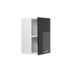 Vicco Armoire suspendue universelle Noir Haute brillance 40cm avec étagères ouvertes