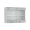 Vicco Armoire suspendue universelle Béton 80cm avec portes vitrées