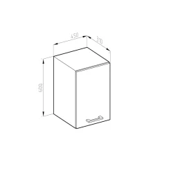 Vicco Armoire suspendue universelle Béton 45cm avec porte