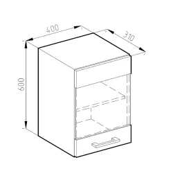 Vicco Armoire suspendue universelle Béton 40cm avec porte vitrée