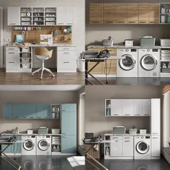 Vicco Armoire suspendue universelle Béton 40cm avec porte vitrée