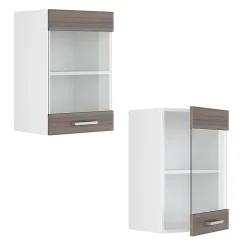 Vicco Armoire suspendue universelle Gris 40cm avec porte vitrée