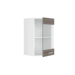 Vicco Armoire suspendue universelle Gris 40cm avec porte vitrée