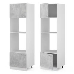Vicco Armoire universelle Béton 60cm avec étagères ouvertes, et portes
