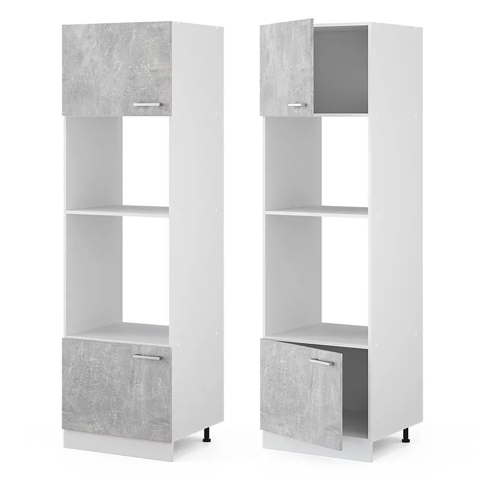 Vicco Armoire universelle Béton 60cm avec étagères ouvertes, et portes