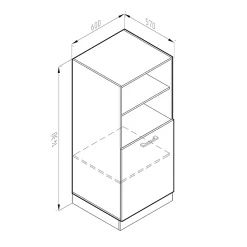 Vicco Armoire universelle Sonoma 60cm avec étagères ouvertes, et porte