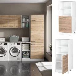 Vicco Armoire universelle Sonoma 60cm avec étagères ouvertes, et porte