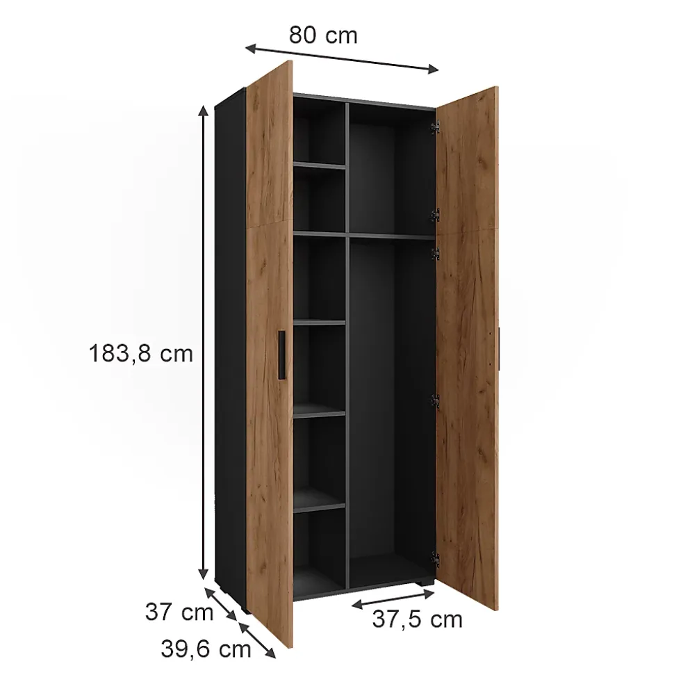 Vicco Armoire universelle Anthracite/chêne doré 80x183.8cm