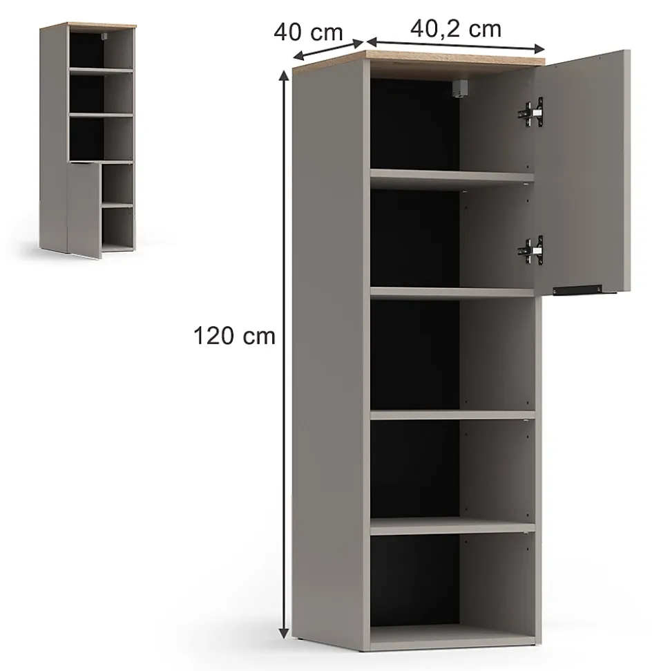 Vicco Armoire universelle Grège 40.2x120cm avec une porte