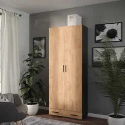 Vicco Armoire universelle Anthracite/chêne doré 80x201.2cm avec module de tiroir