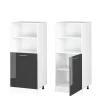 Vicco Armoire universelle Anthracite Haute brillance 60cm avec étagères ouvertes, et porte
