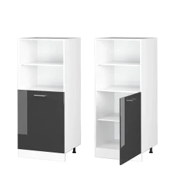 Vicco Armoire universelle Anthracite Haute brillance 60cm avec étagères ouvertes, et porte