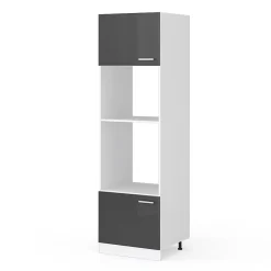Vicco Armoire universelle Anthracite Haute brillance 60cm avec étagères ouvertes, et portes