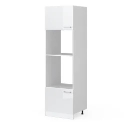 Vicco Armoire universelle Blanc Haute brillance 60cm avec étagères ouvertes, et portes