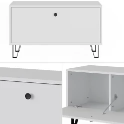 Vicco Banc à chaussures Blanc 80x46cm
