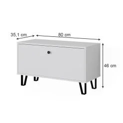 Vicco Banc à chaussures Blanc 80x46cm