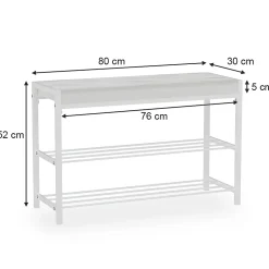 Vicco Banc à chaussures Blanc 80x52cm
