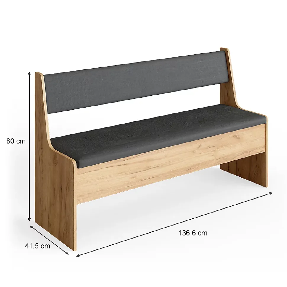 Vicco Banc dangle Chêne de force doré 136.6x41.5cm